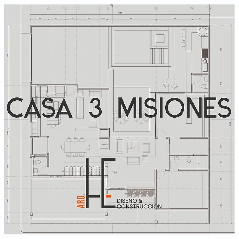 Planta arquitectónica de la Casa 3 Misiones